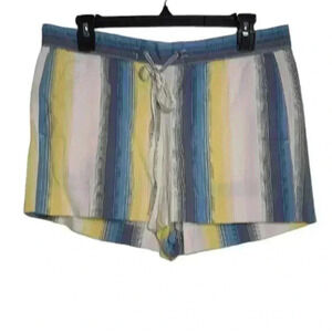 Ann Taylor LOFT Blue, Yellow, White, Pink Striped Shorts Size Small